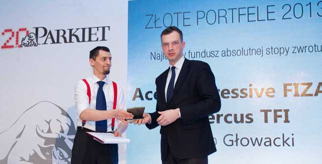 Jakub Głowacki Acer Aggressive FIZ Quercus TFI SA "Złoty Portfel 2013"